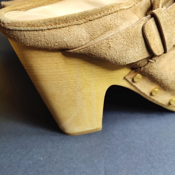 Veronica Beard Dacey Pecan Brown Suede 4 inch Clogs Size 8.5M - Picture 9 of 14